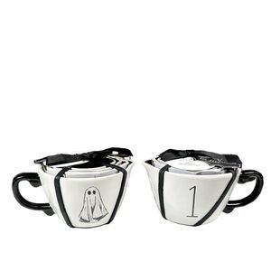 NEW Rae Dunn Teacup HALLOWEEN GHOST, WITCH HAT,RAVEN,CAULDRON Measuring Cup Set